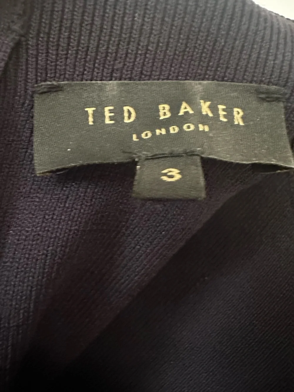 Ted Baker Navy and White Pleated Hem Dress - Picture 2 of 6